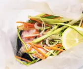 Lachs mit Gemüse en papillote