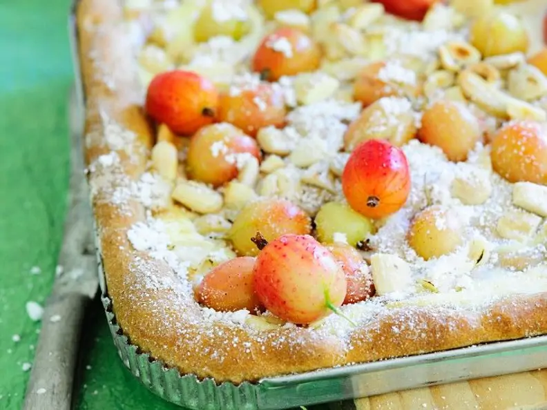 Kuchen mit Stachelbeeren