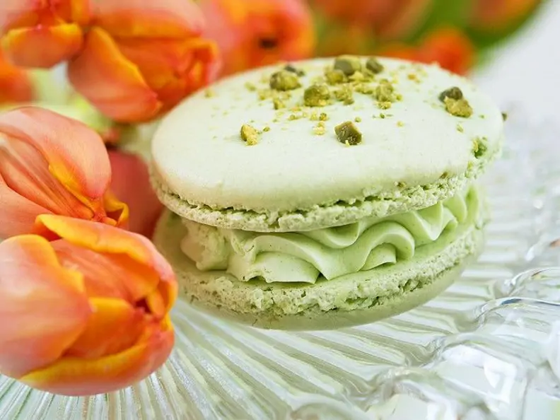 Macarons mit Grünem Tee und Pistazien