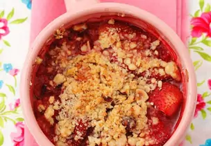 Erdbeer-Crumble vegan