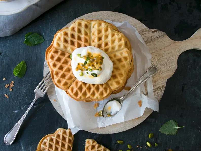 Waffeln mit Maracuja