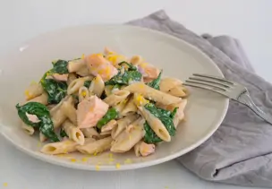 Lachs-Spinat-Pasta