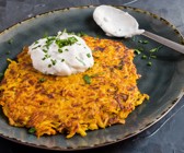 Kürbis-Rösti mit Kräuterquark