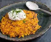 Kürbis-Rösti mit Kräuterquark