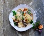 Semmelknödel mit Pilzrahm