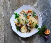 Semmelknödel mit Pilzrahm