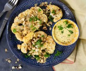 Blumenkohlsteak mit Bohnendip