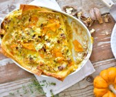 Kürbislasagne mit Thymian-Zitronen-Kruste