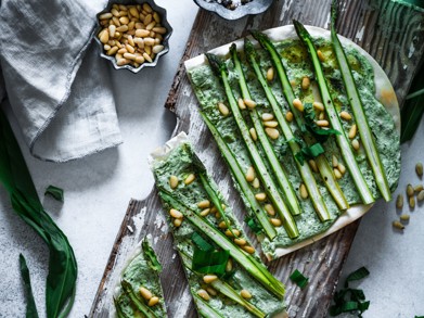 Frühlingshafte Pizzavariante