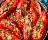 Gefüllte Paprika mit Linsen