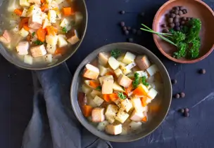 Kartoffelsuppe mit Tofu