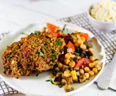 Orientalischer Hackbraten mit Kichererbsen und Auberginen