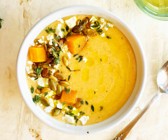 Geröstete Kürbissuppe mit Feta