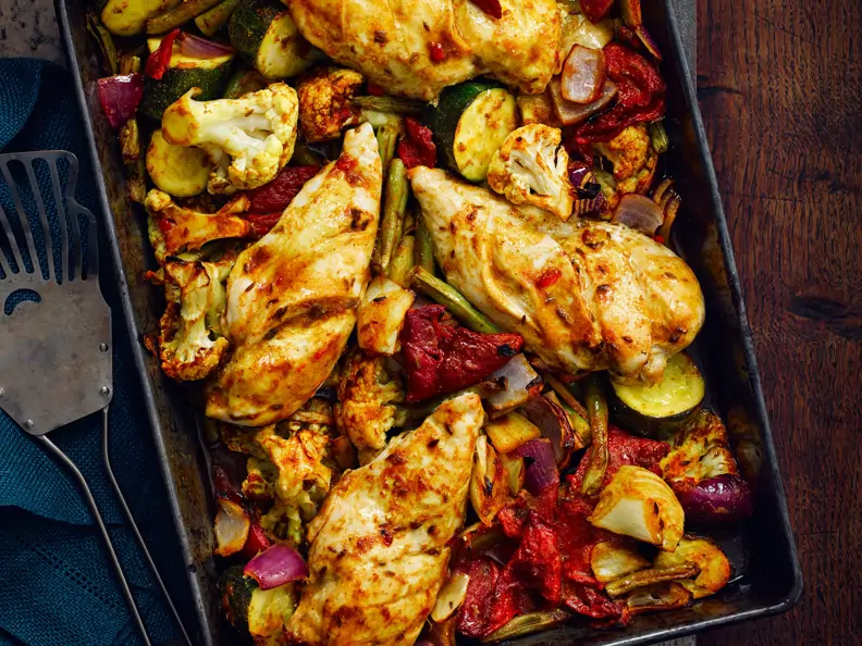 Hähnchen-Jalfrezi aus dem Ofen