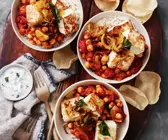 Reis mit Kichererbsen-Ragout und Paneer