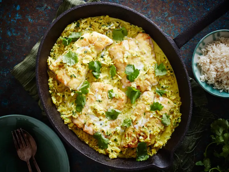 Südindisches Seehecht-Curry