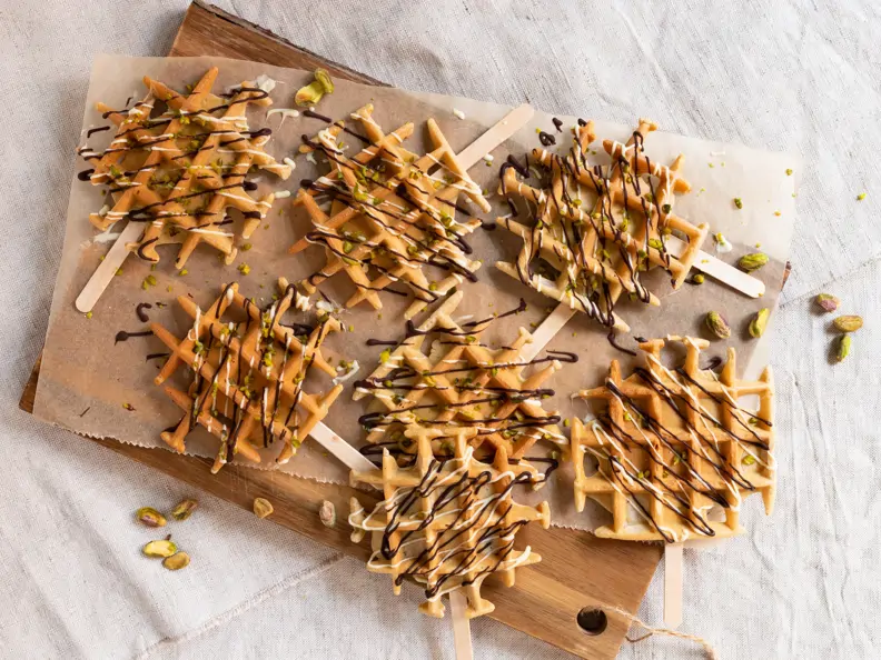 Waffeln am Stiel