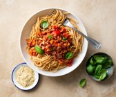 Vegane Spaghetti Bolognese mit Hick-Hack-Hurra