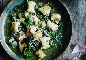 Gnudi mit Grünkohl und Parmesan