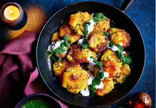 Bratkartoffeln mit grüner Harissa-Sauce