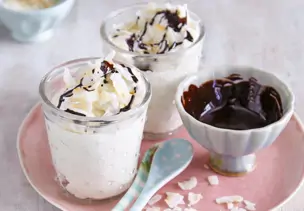 Kokoscreme mit Schokolade