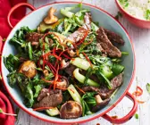 Hoisin-Rindfleischpfanne mit Shiitakepilzen