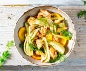 Ofenlachs mit Fenchel, Orange, Dill und Honig