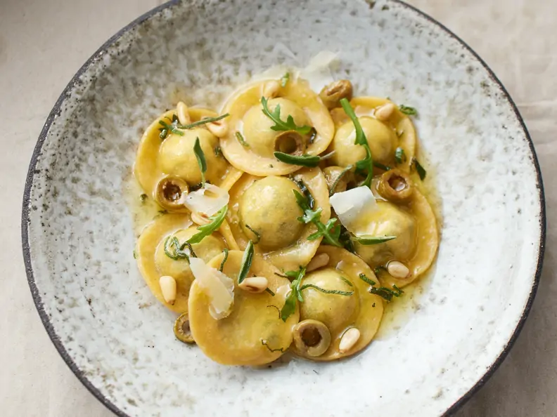 Rucola-Ziegenkäse-Ravioli