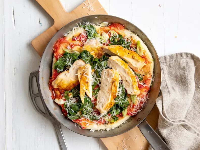 Pfannenpizza ohne Hefe