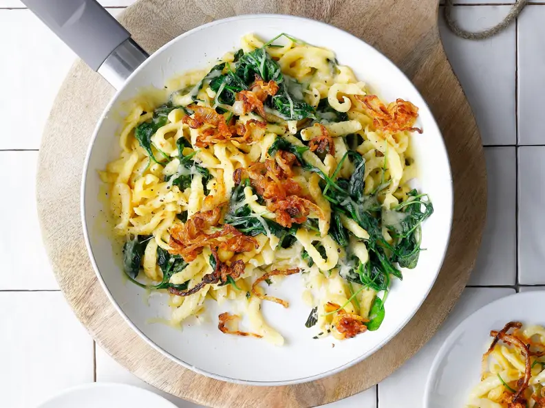 Babyspinat-Spätzle-Pfanne