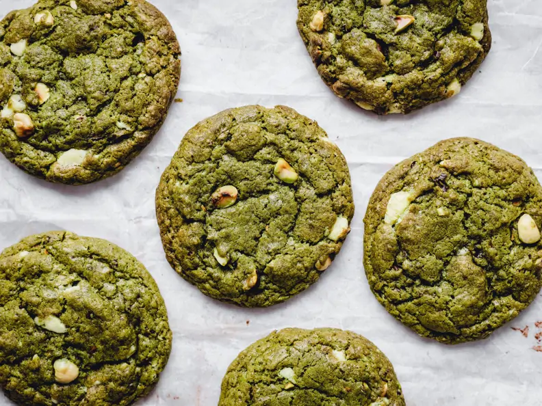 Matcha-White-Chocolate-Cookies vegan