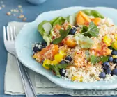 Fruchtiger Quinoasalat mit Blaubeeren und Paprika