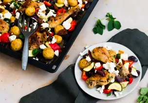 Hähnchen vom Blech griechische Art