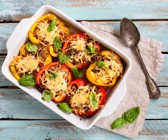 Gefüllte Paprika mit Hack-Reis-Füllung