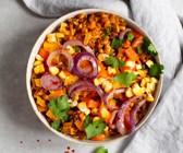 Herbstliche Bowl mit Kurkumadinkel