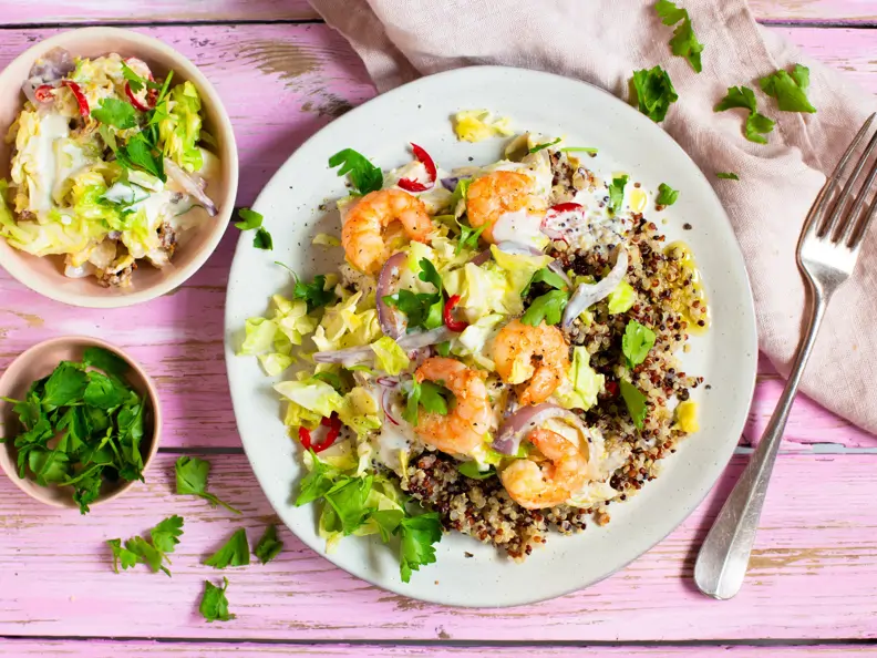 Quinoa mit Garnelen und Chili-Gemüse
