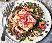 Linsensalat mit gebackenem Feta