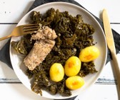 Grünkohl mit vegetarischen Pinkel