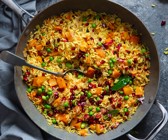 Reis mit geröstetem Butternusskürbis