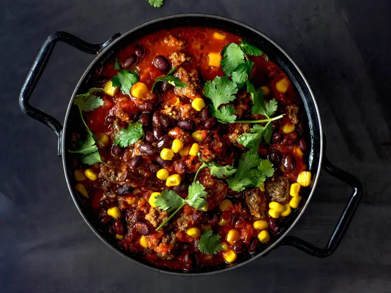 Chili con Carne mit schwarzen Bohnen
