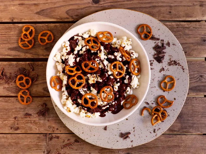 Schoko-Brezel-Popcorn