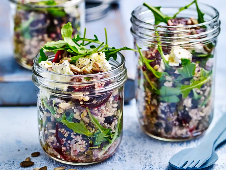 Linsensalat mit Feta und Roter Bete