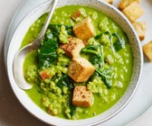 Linsen-Dal mit Spinat und Tofu