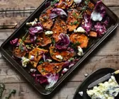 Ofenkürbis mit Radicchio und Blauschimmelkäse