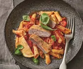 Piccata milanese mit hausgemachten Garganelli