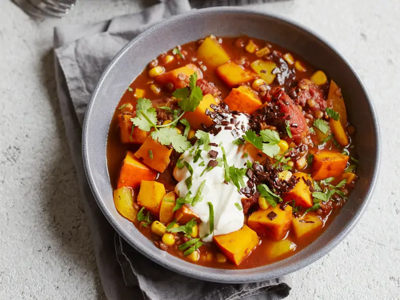 Linsen-Chili mit Kakao