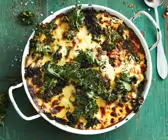 Linsen-Grünkohl-Moussaka