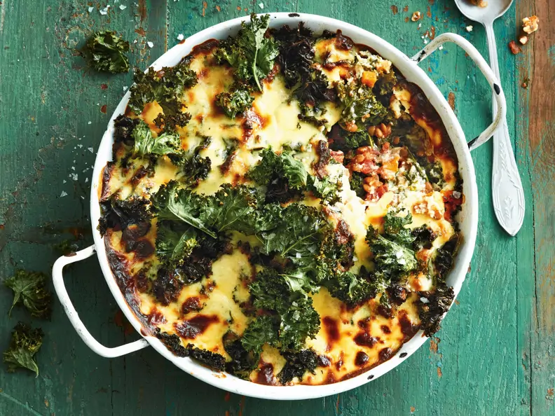 Linsen-Grünkohl-Moussaka