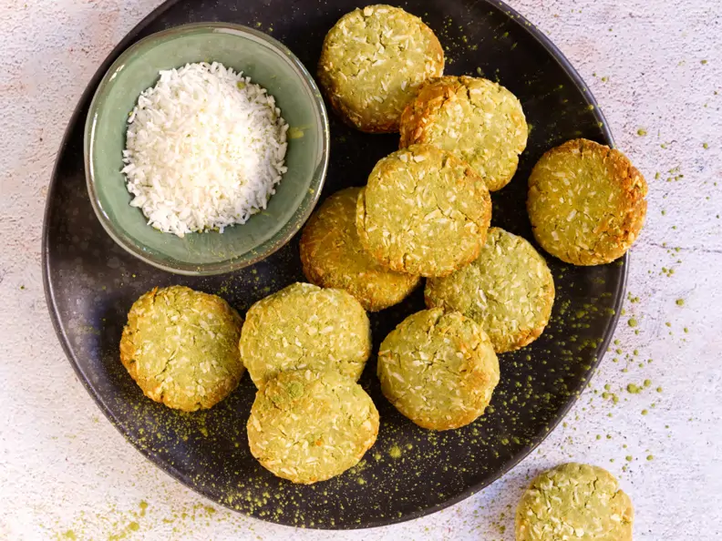 Matcha-Kokos-Cookies