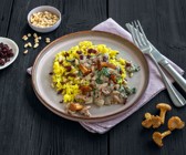Cremiges Pilz-Spinat-Ragout an Basmati & Wildreis